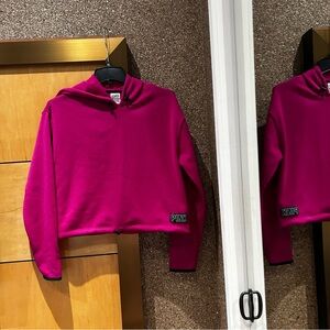 PINK Victoria’s Secret Sweater Knit Cropped Pullover Hoodie, Size XS